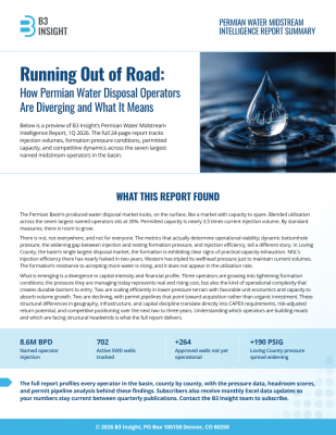 B3 Insight Permian Water Midstream Intelligence Report Summary 1Q 2026